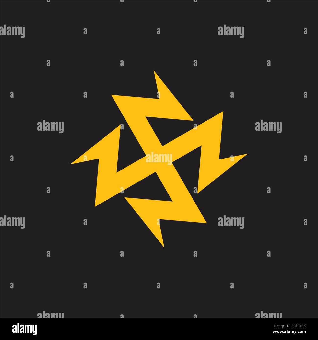 thunder bolt energy circle geometric line logo vector Stock Vector