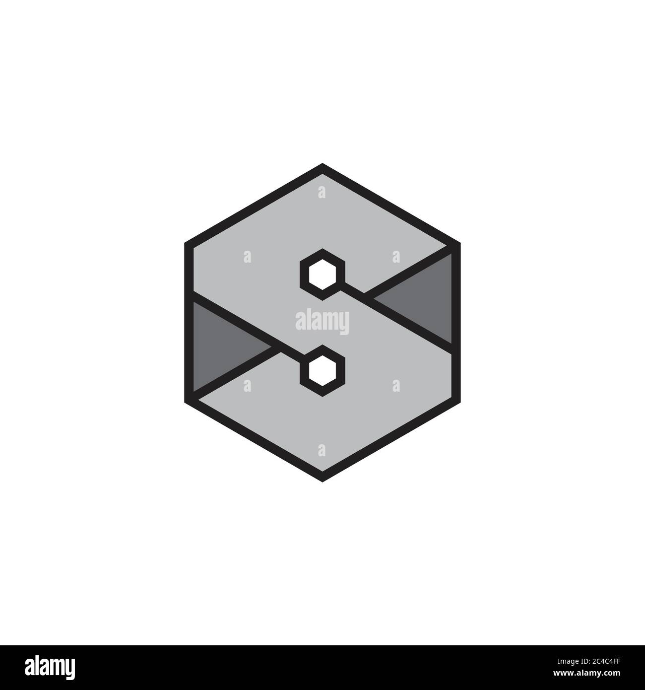 letter s hexagonal geometric line logo vector Stock Vector Image & Art ...