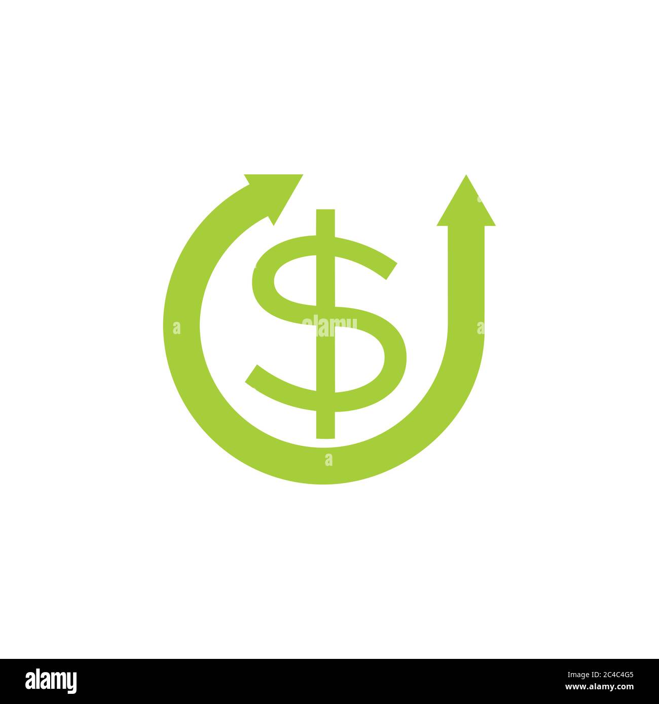 circle refresh arrows money dollar symbol vector Stock Vector