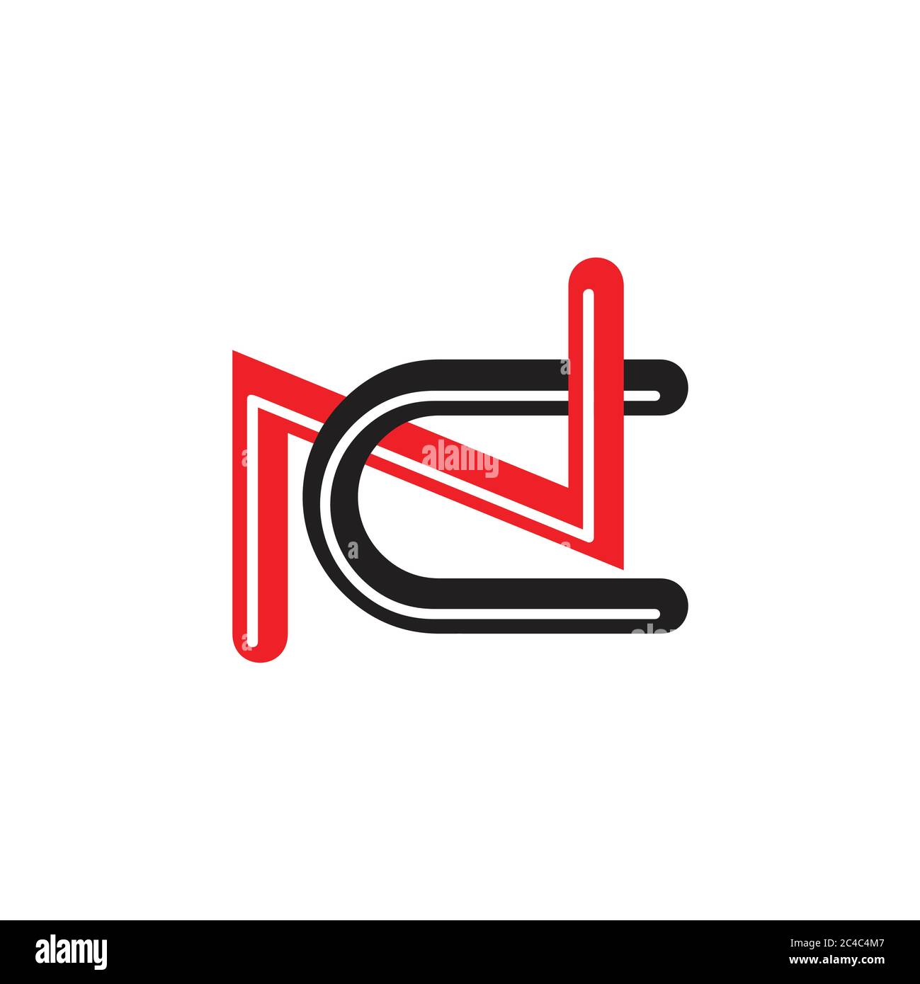 letters nc linked logo vector Stock Vector