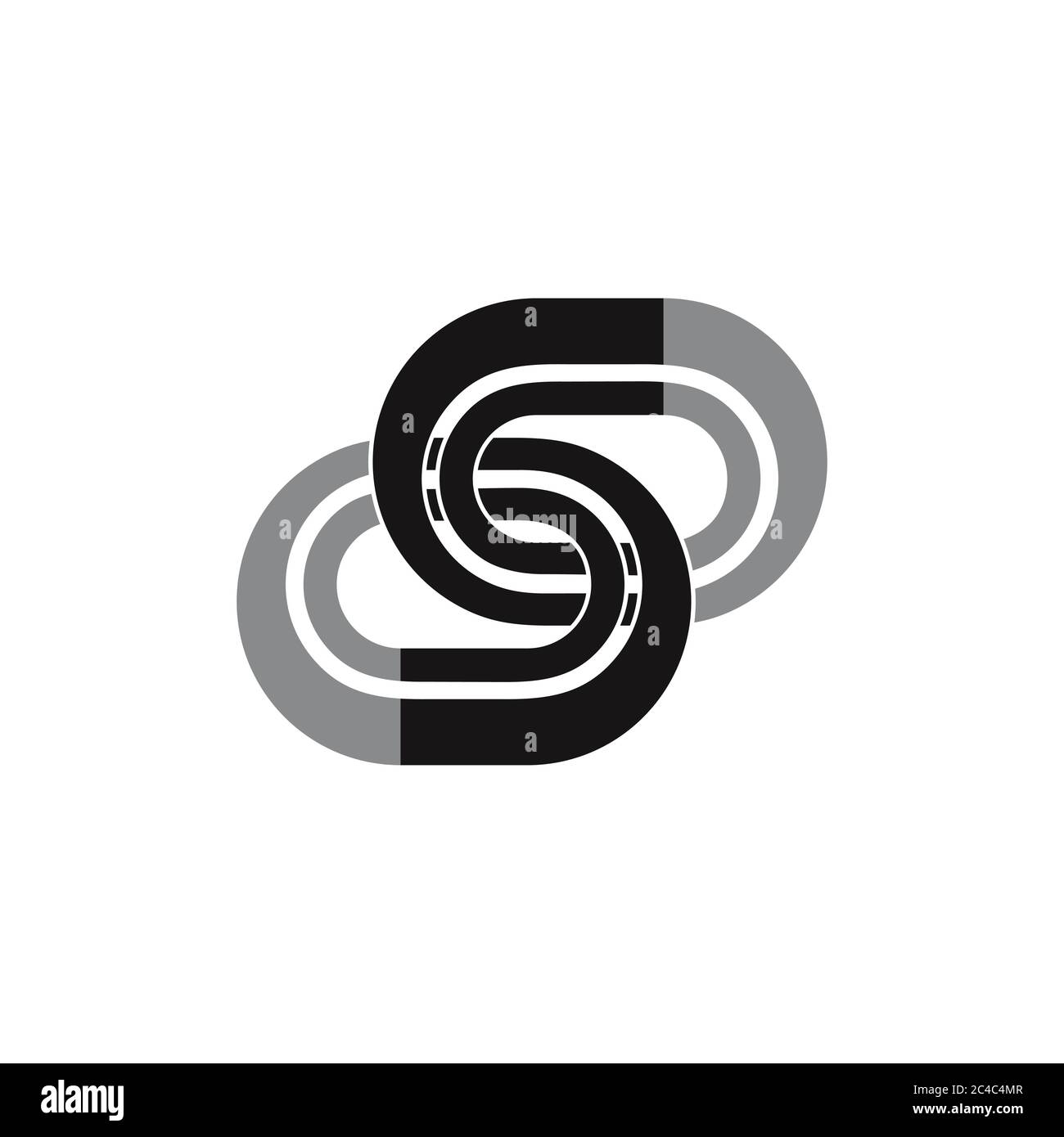 letter s stripes line logo vector Stock Vector