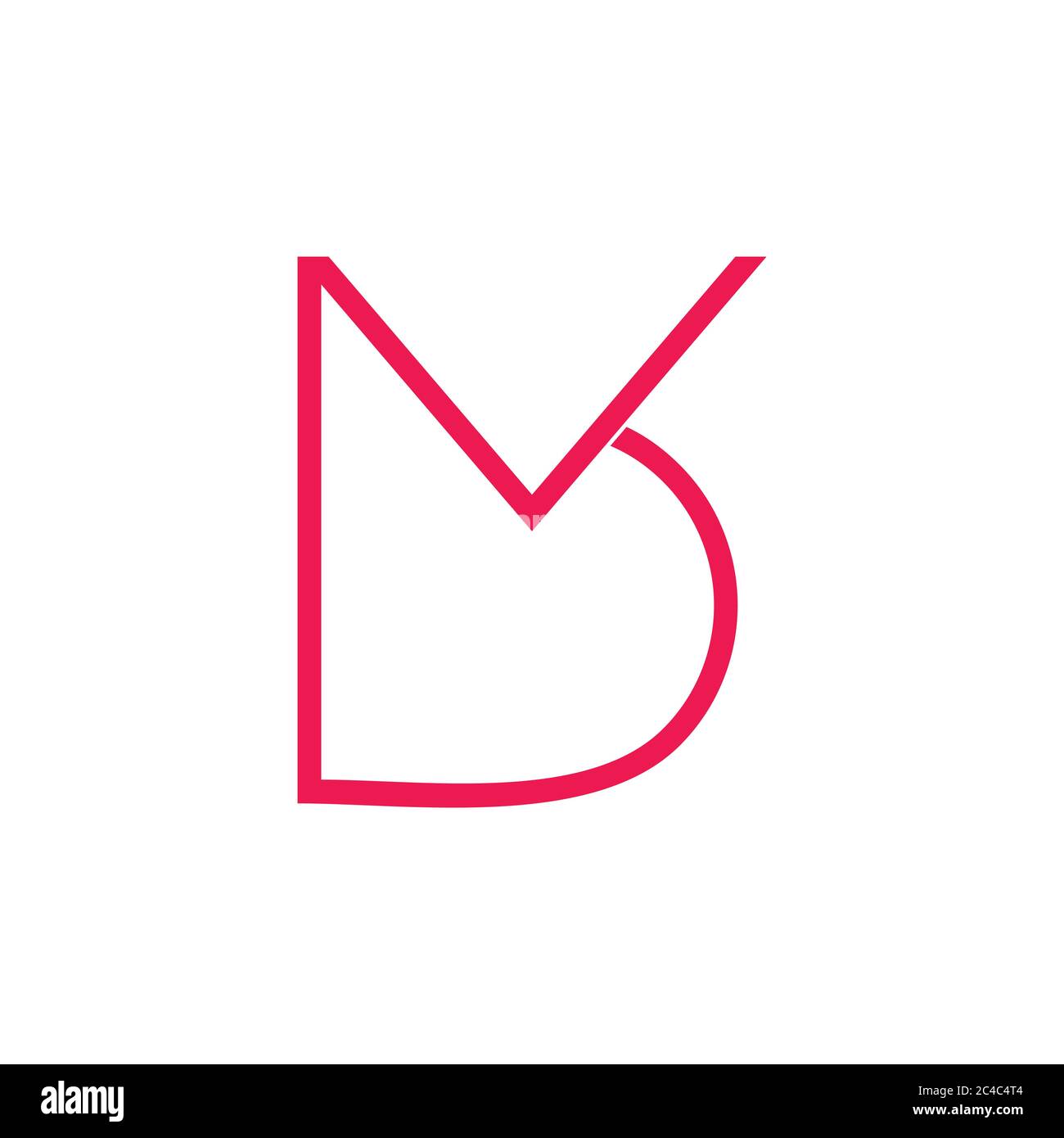 letters vb simole lines logo vector Stock Vector