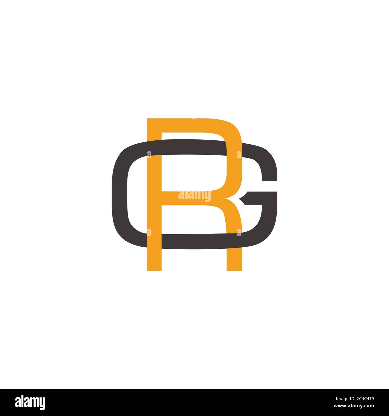 letter rg simple geometric linked design symbol logo vector Stock Vector