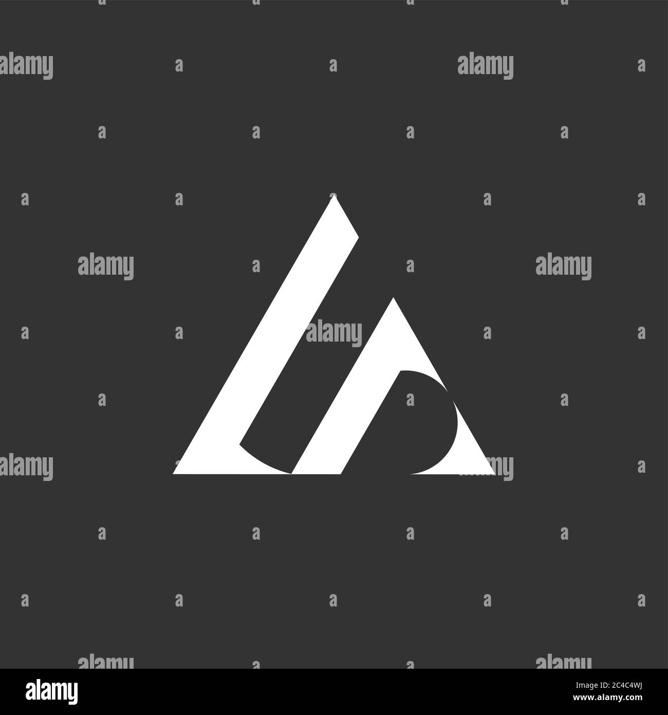 abstract letter rl lr triangle geometric arrow logo vector Stock Vector