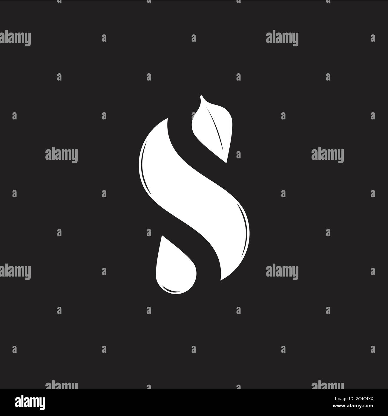 letter s simple geometric leaf water natural symbol logo vector Stock ...