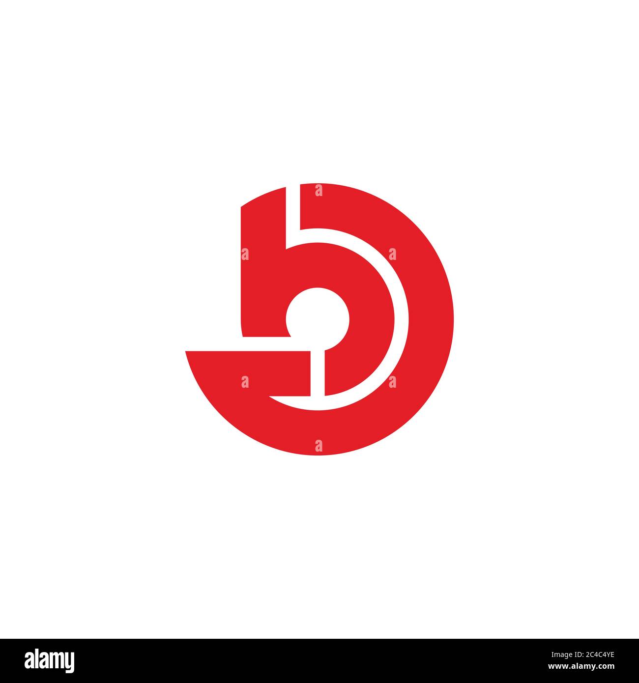 letter db circle rotation arrow geometric design logo vector Stock Vector