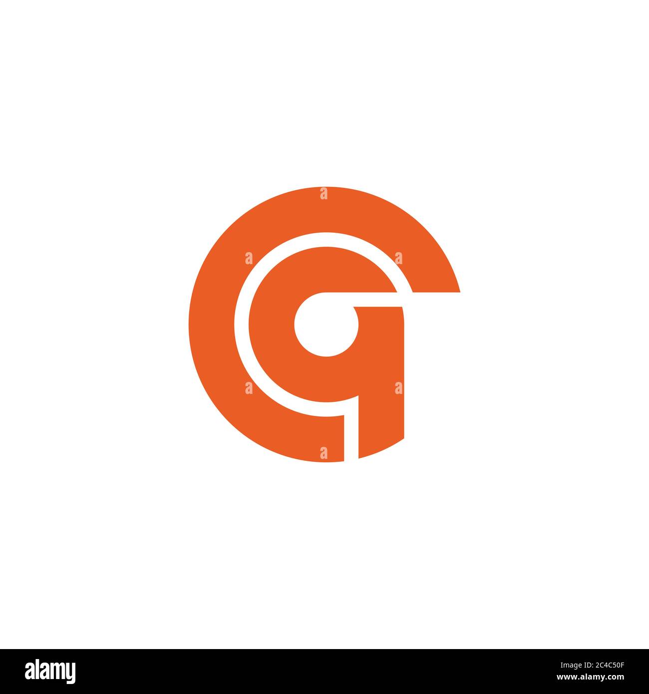 abstract letter qc geometric line circle design logo vector Stock Vector