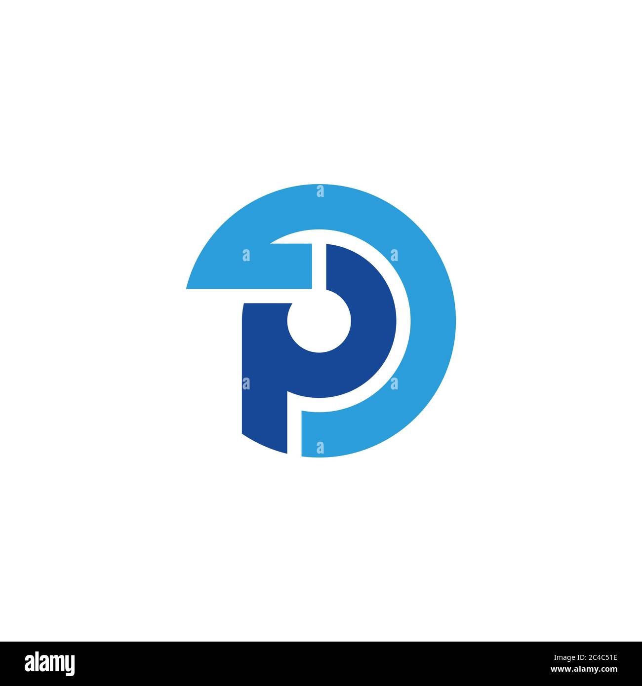 letter pd circle rotation arrow geometric design logo vector Stock Vector