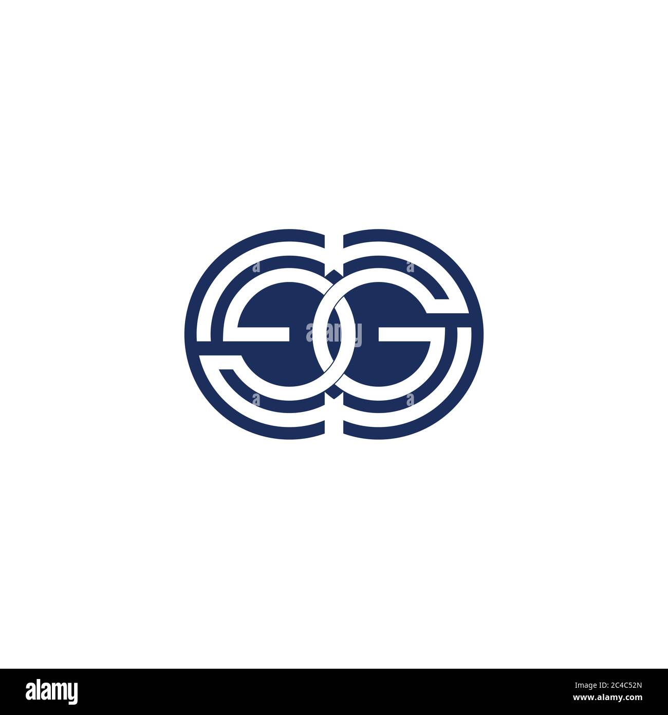 letter eg negative space circle design symbol vector Stock Vector