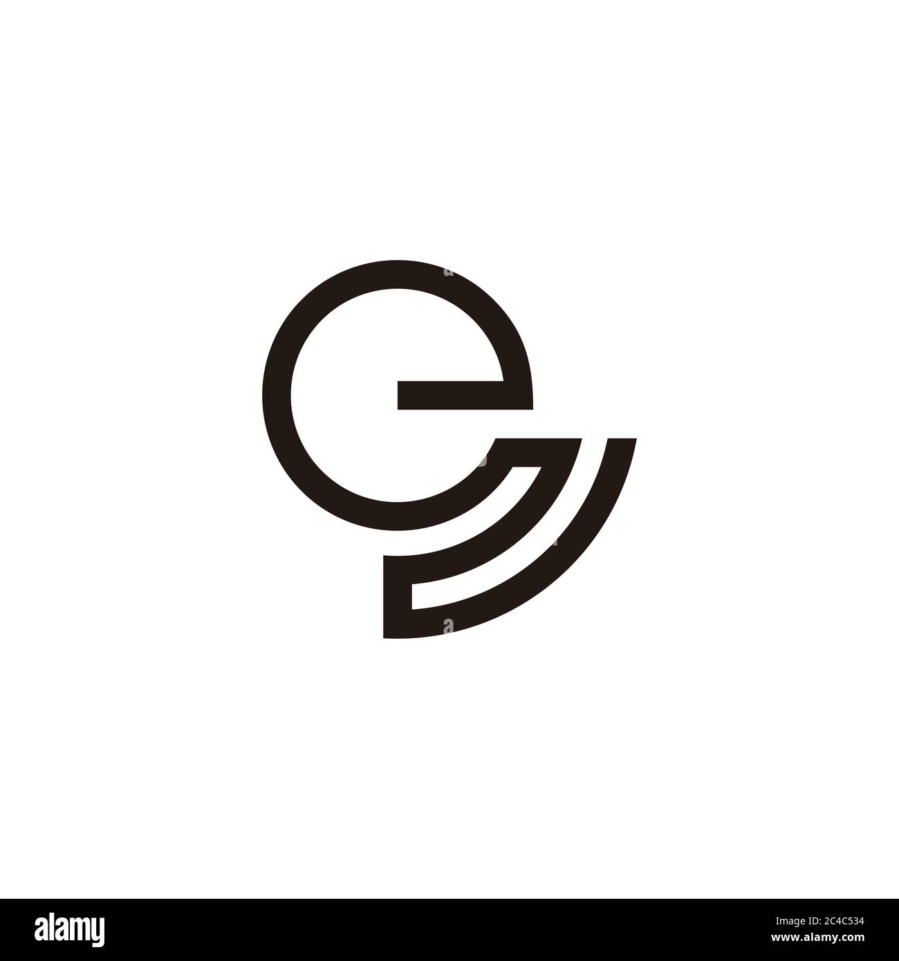 abstract letter en stripes geometric line symbol logo vector Stock ...