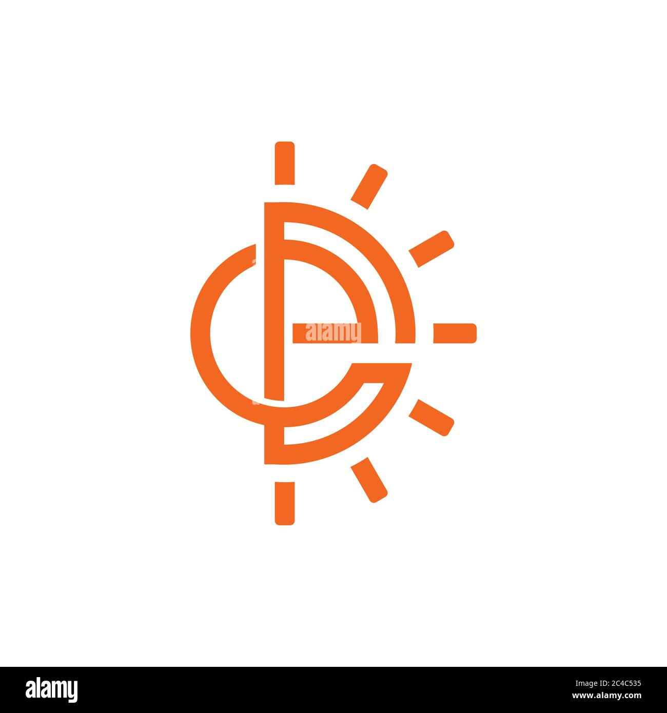 letter gd shine sun design symbol logo vector Stock Vector