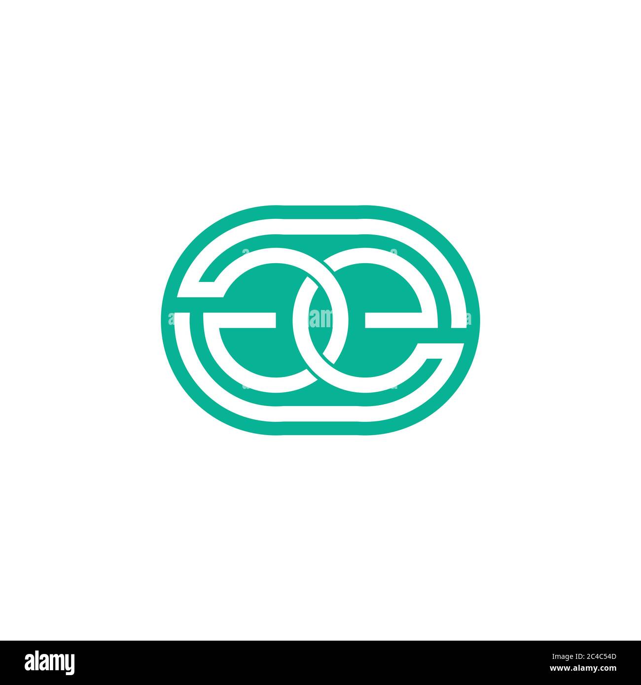 letter ge linked negative space design symbol vector Stock Vector
