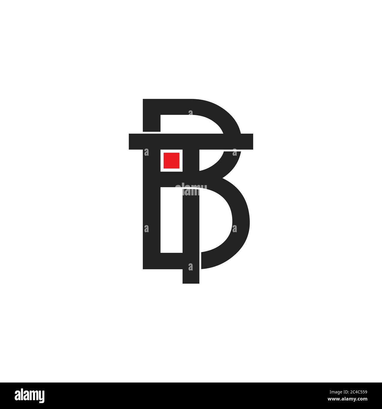 letter tb linked geometric line logo vector Stock Vector