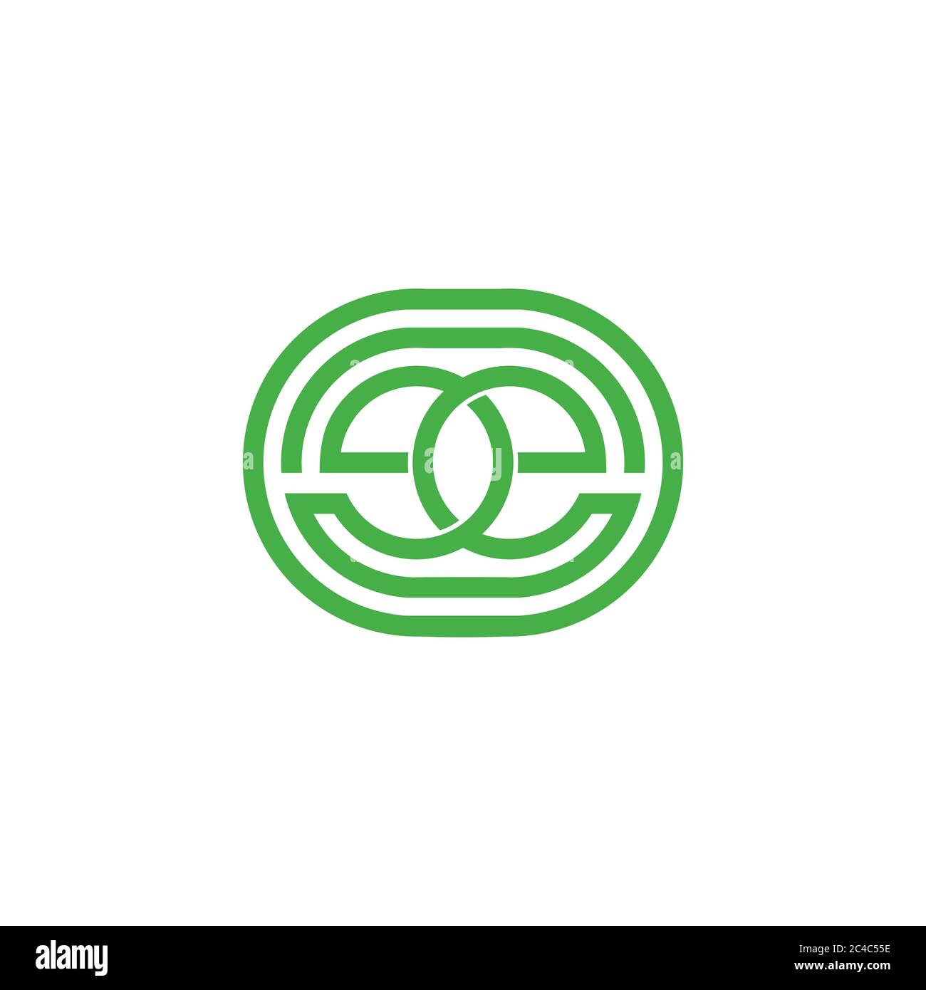 letter ee linked circle geometric line symbol logo vector Stock Vector