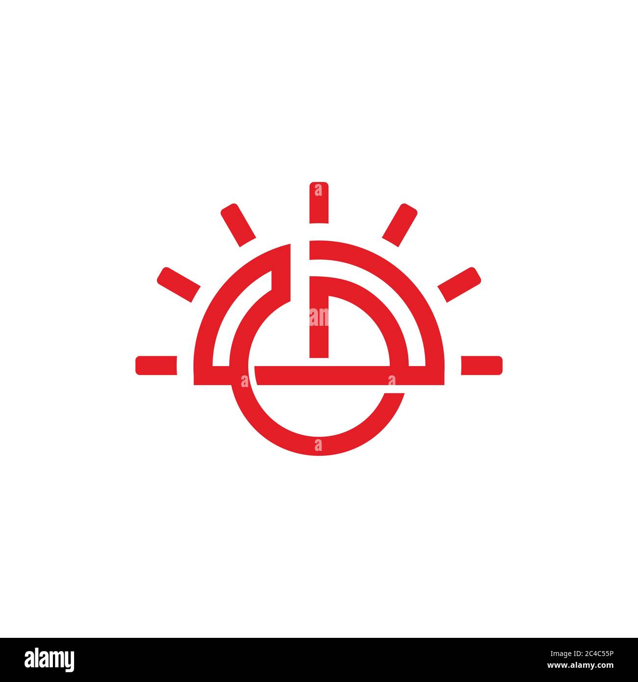 abstract power button sun geometric design symbol vector Stock Vector