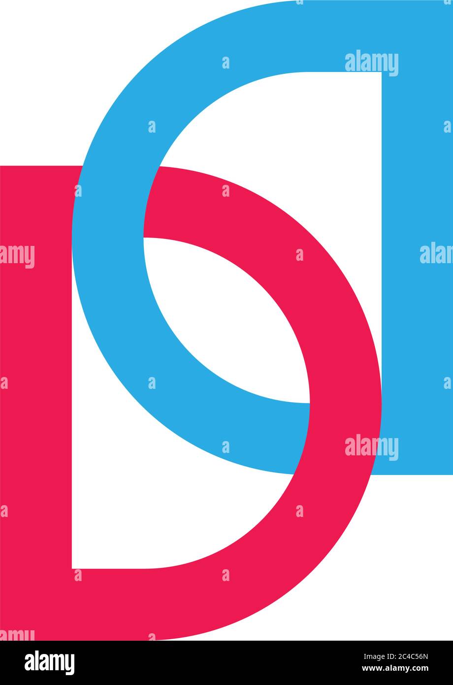 letter dd linked colorful logo vector Stock Vector
