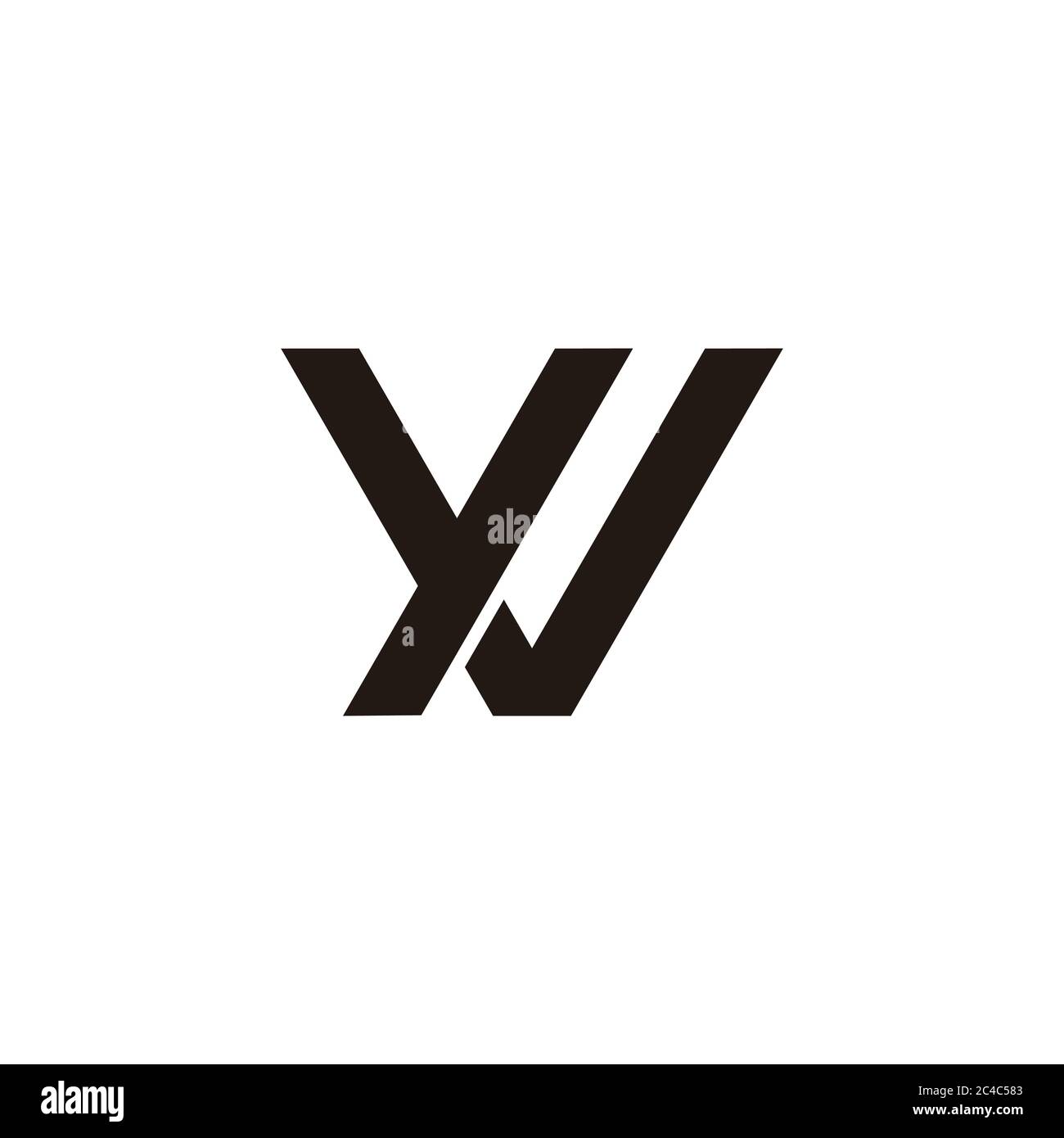 letter yv simple linked geometric design symbol logo vector Stock Vector