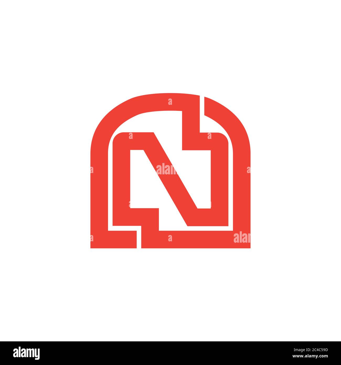 letter n simple geometric line logo vector Stock Vector Image & Art - Alamy