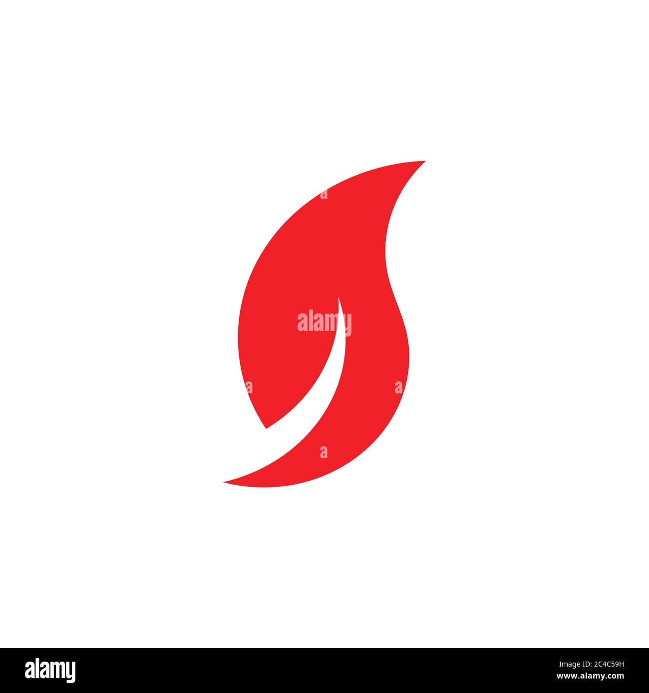 letter s simple curves red flame geometric design logo vector Stock Vector