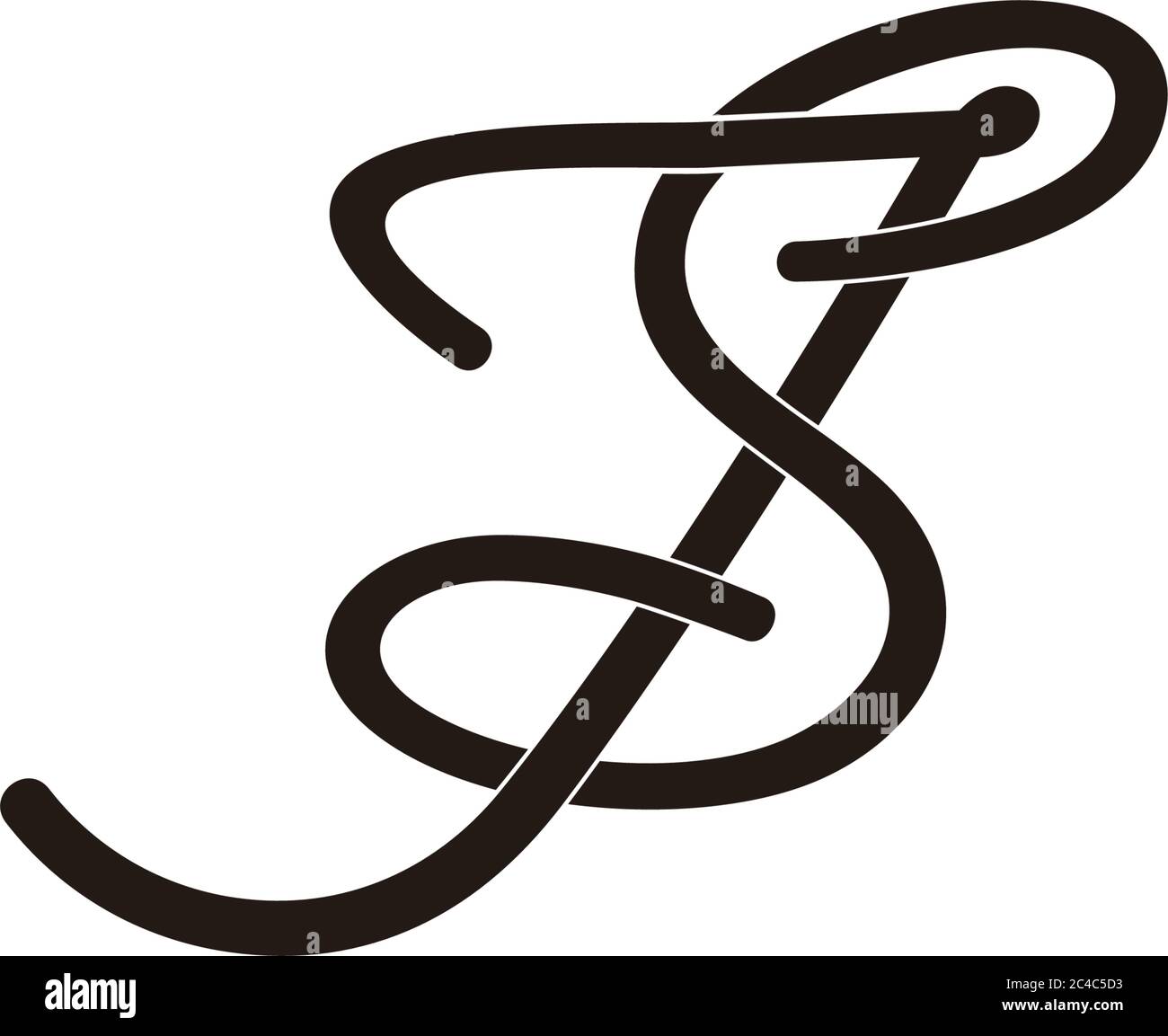 letter js needle thread loop lines logo vector Stock Vector Image & Art ...