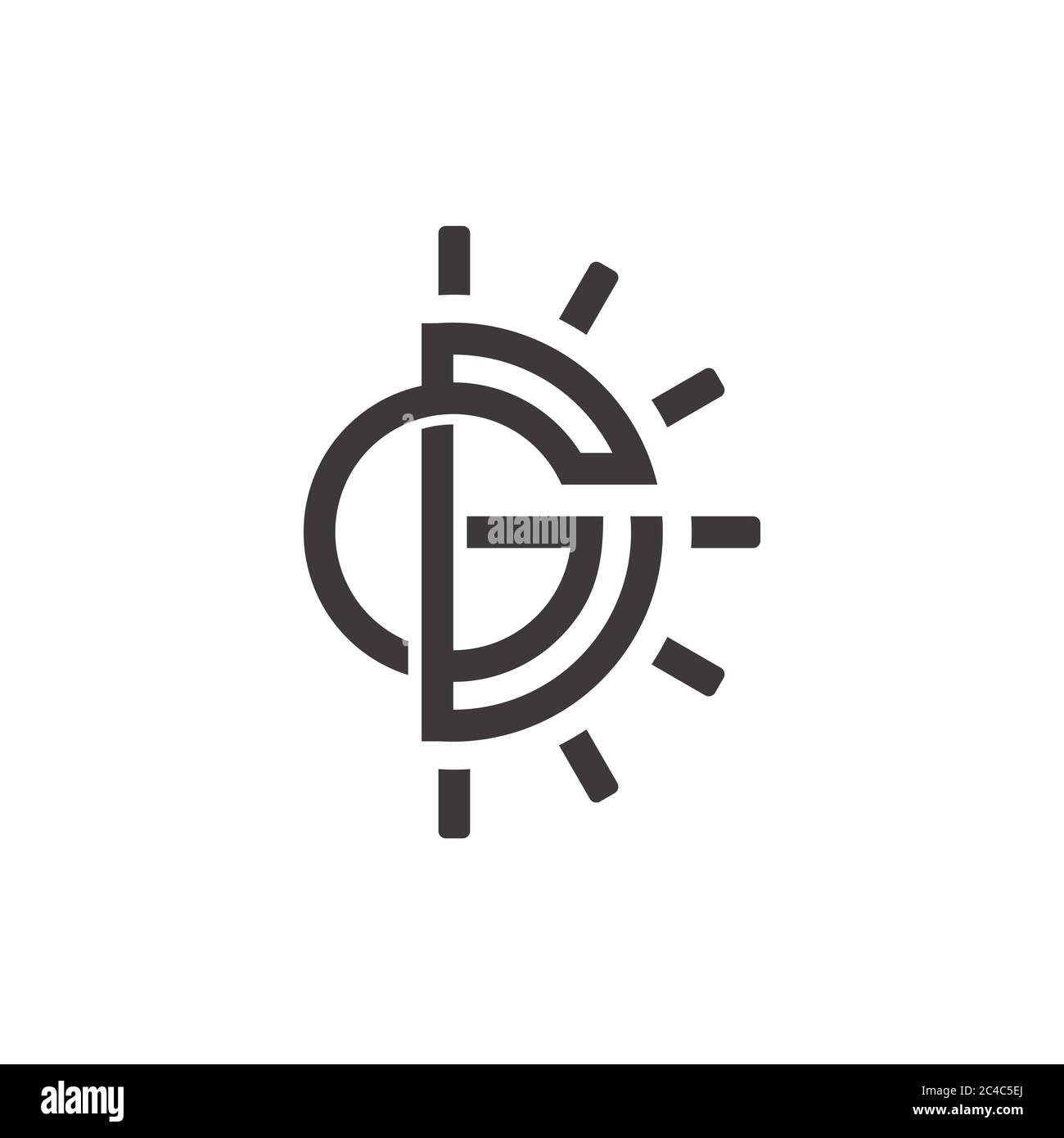 letter gd shine sun design symbol logo vector Stock Vector
