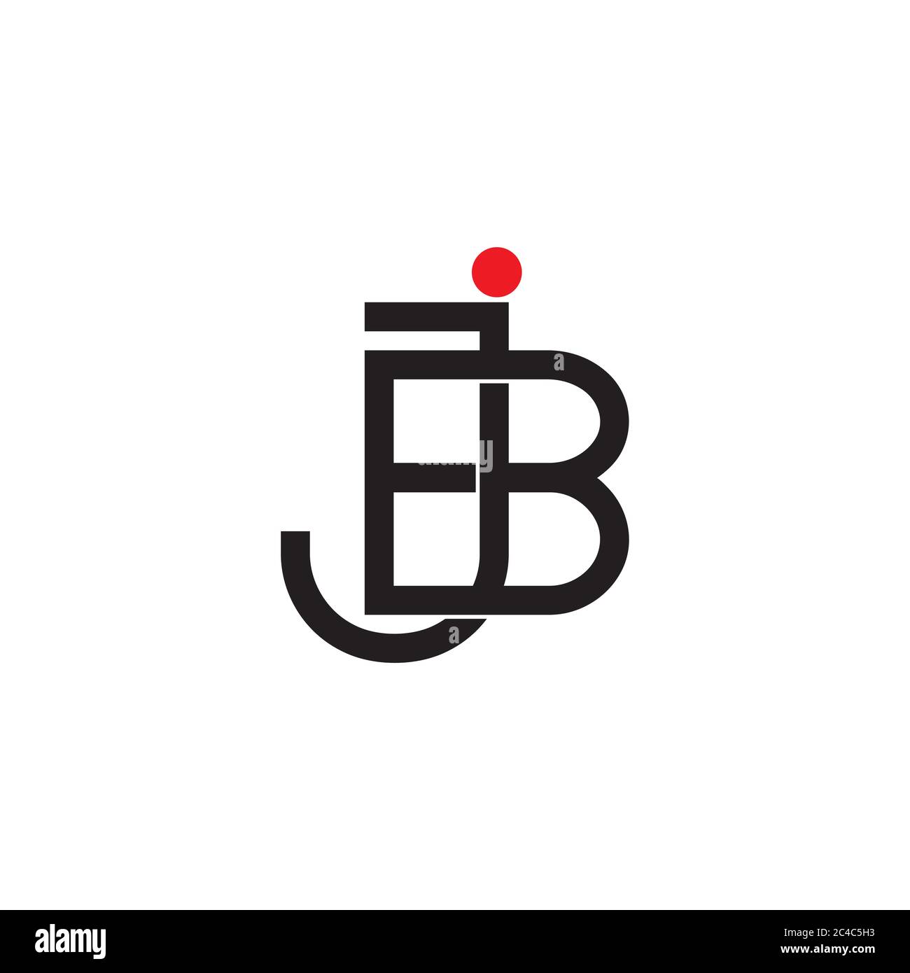 letter jb line overlapping logo vector Stock Vector