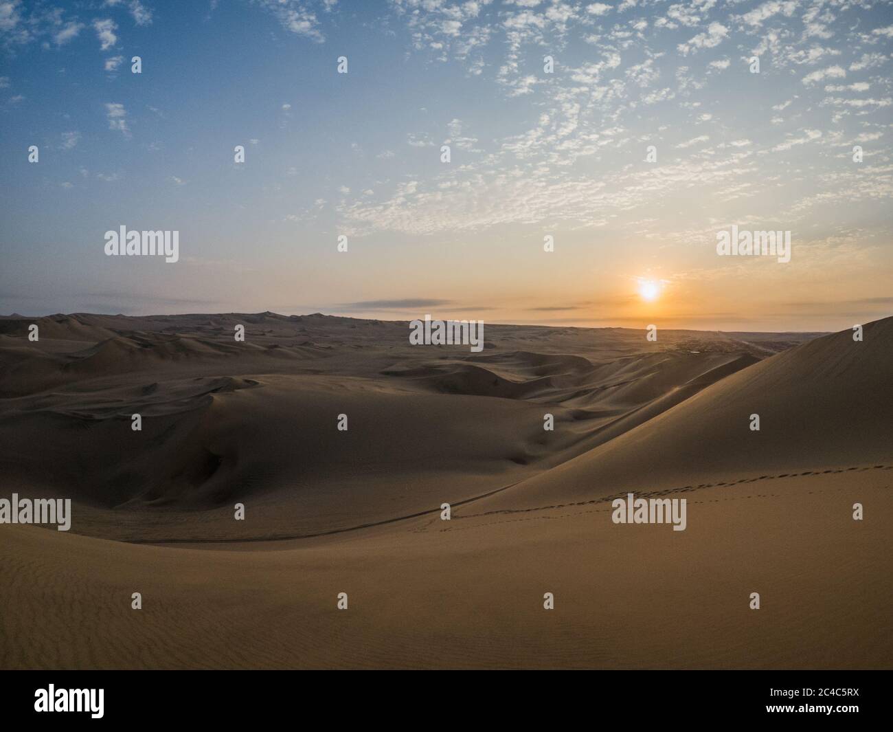 beautiful sunset in the desert, no people Stock Photo