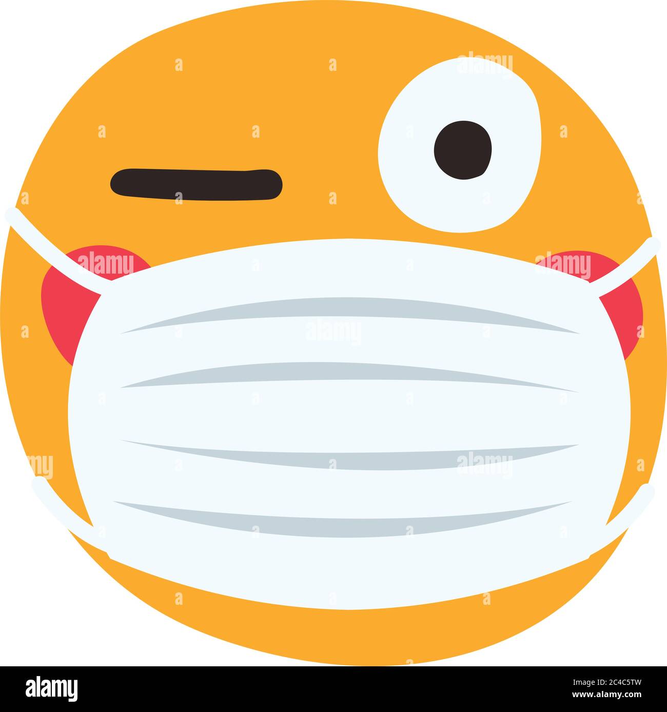 emoji wearing medical mask hand draw style vector illustration design ...