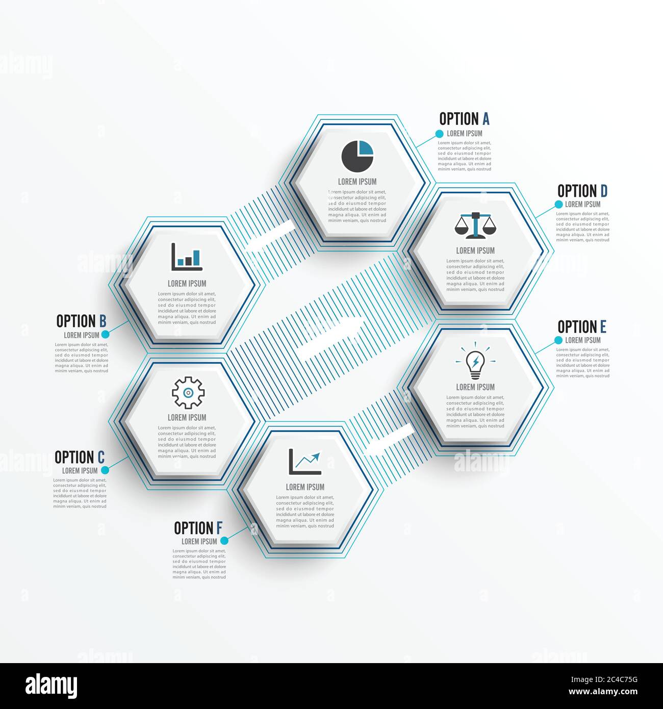 Vector illustration infographics 6 options. Template for brochure ...