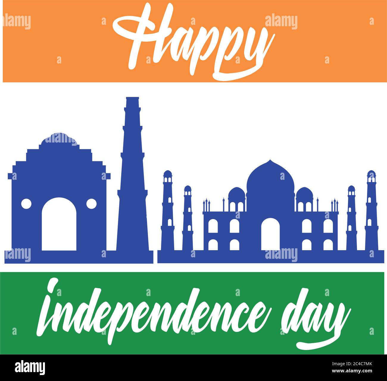 india independence day celebration with taj mahal mosque flat style ...