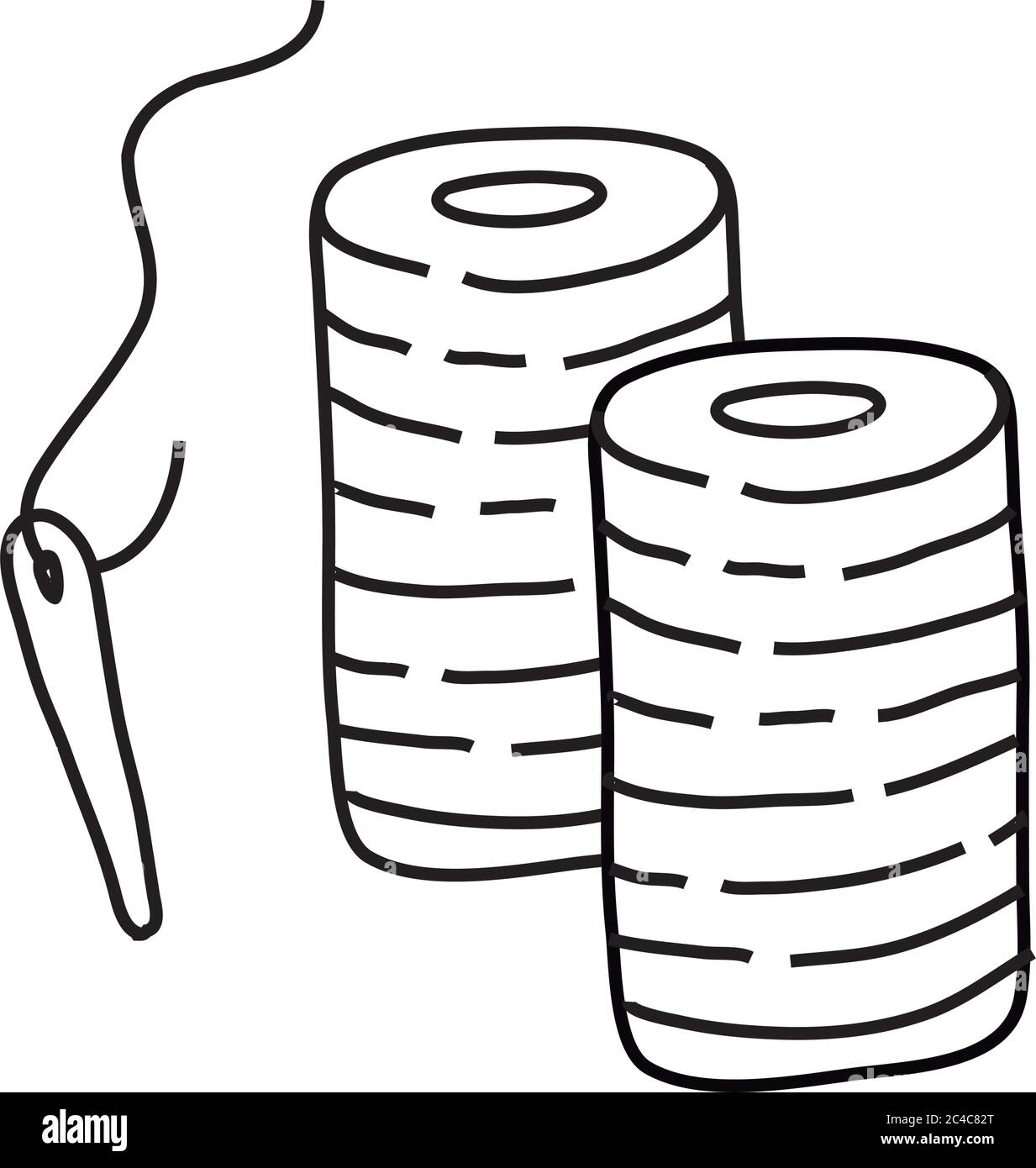 needles and threads line style icon vector illustration design Stock ...