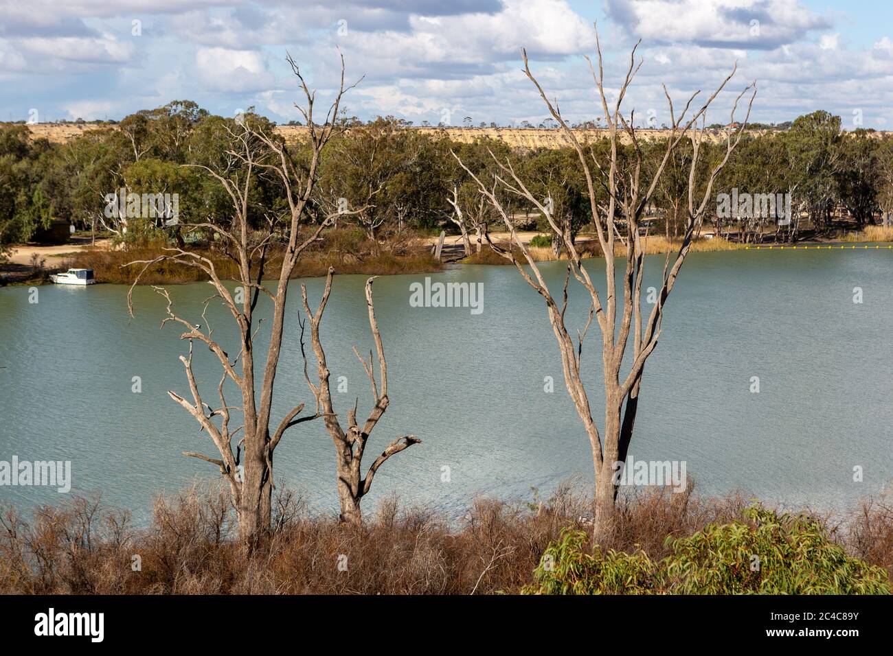 The beautiful River Murray at Blanchetown in the riverland South Australia on the 20th June 2020 Stock Photo
