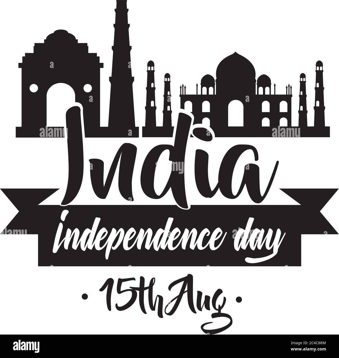 india independence day celebration with taj mahal mosque silhouette ...
