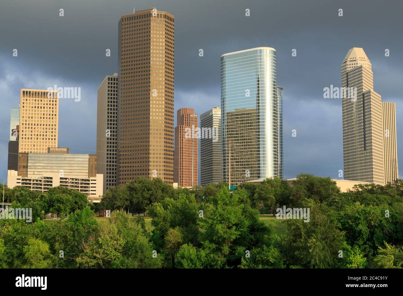 Buffalo Bayou Park & Houston skyline,Texas,USA Stock Photo Alamy