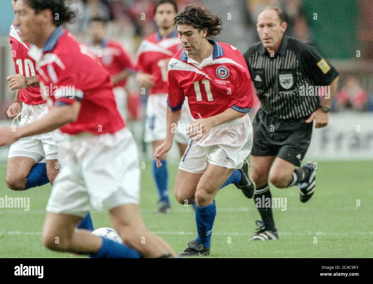 Marcelo SALAS (11) of Chile during a match at the 1998 FIFA World Cup. Stock Photo