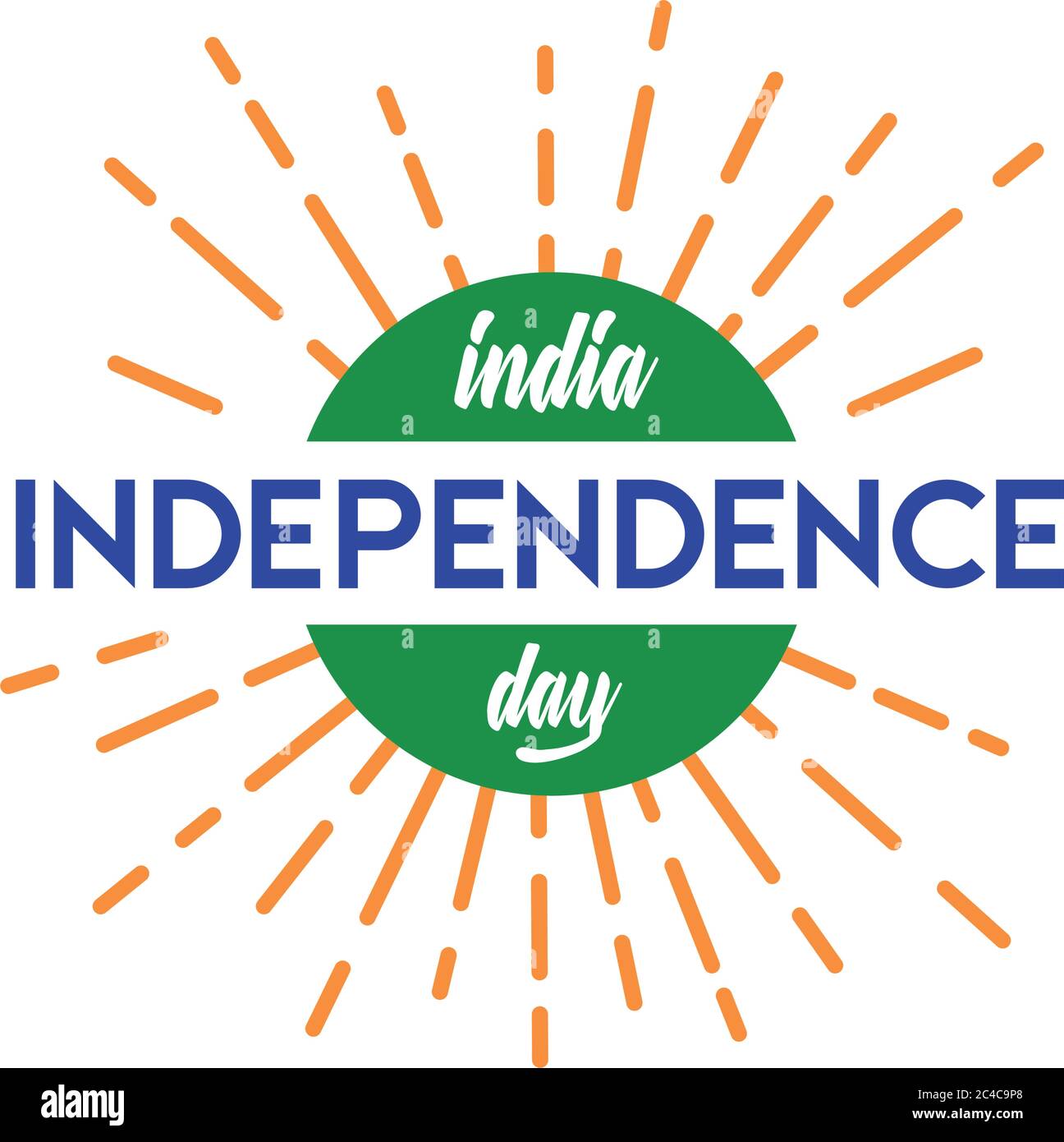 india independence day celebration with sunburst flat style vector
