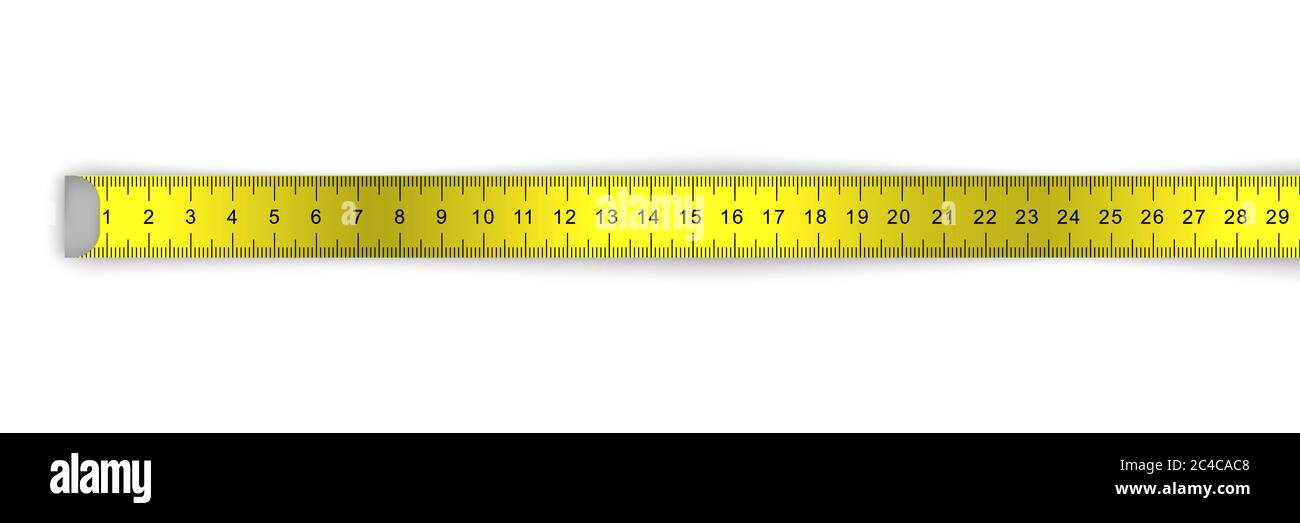 measuring ruler tape for tool roulette on white background Stock Vector
