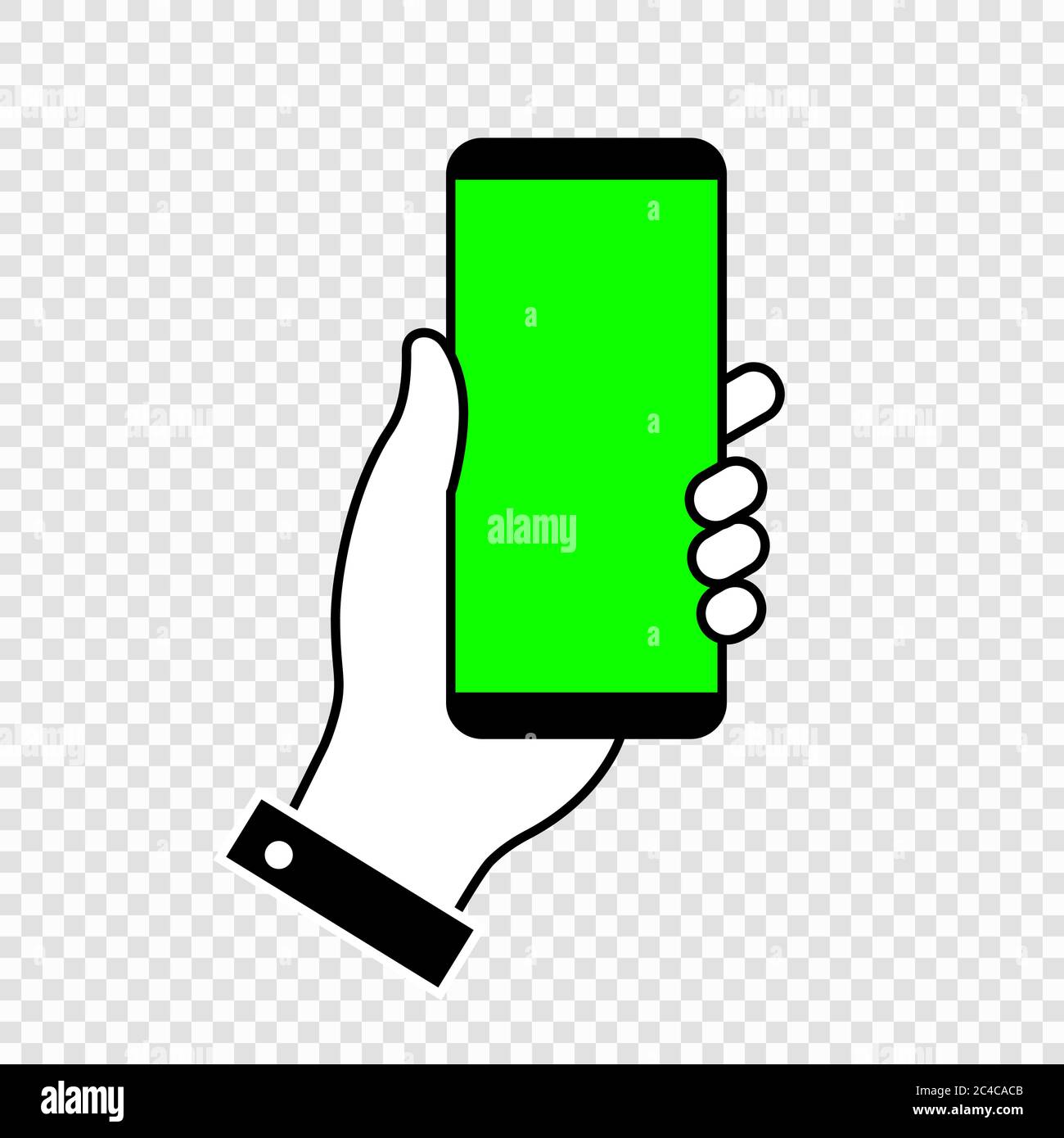 Phone With Green Screen Chroma Key Background Vector Illustration Stock Vector Image Art Alamy
