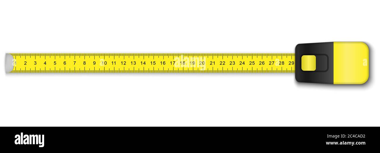 measuring ruler tape for tool roulette on white background Stock Vector