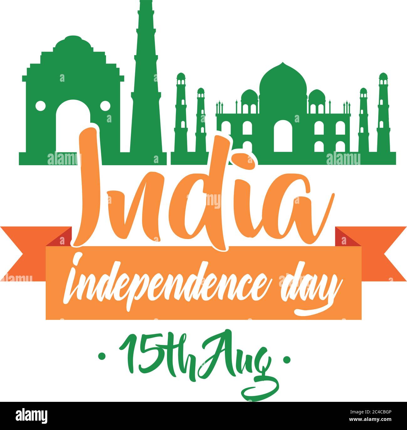 india independence day celebration with taj mahal mosque flat style ...