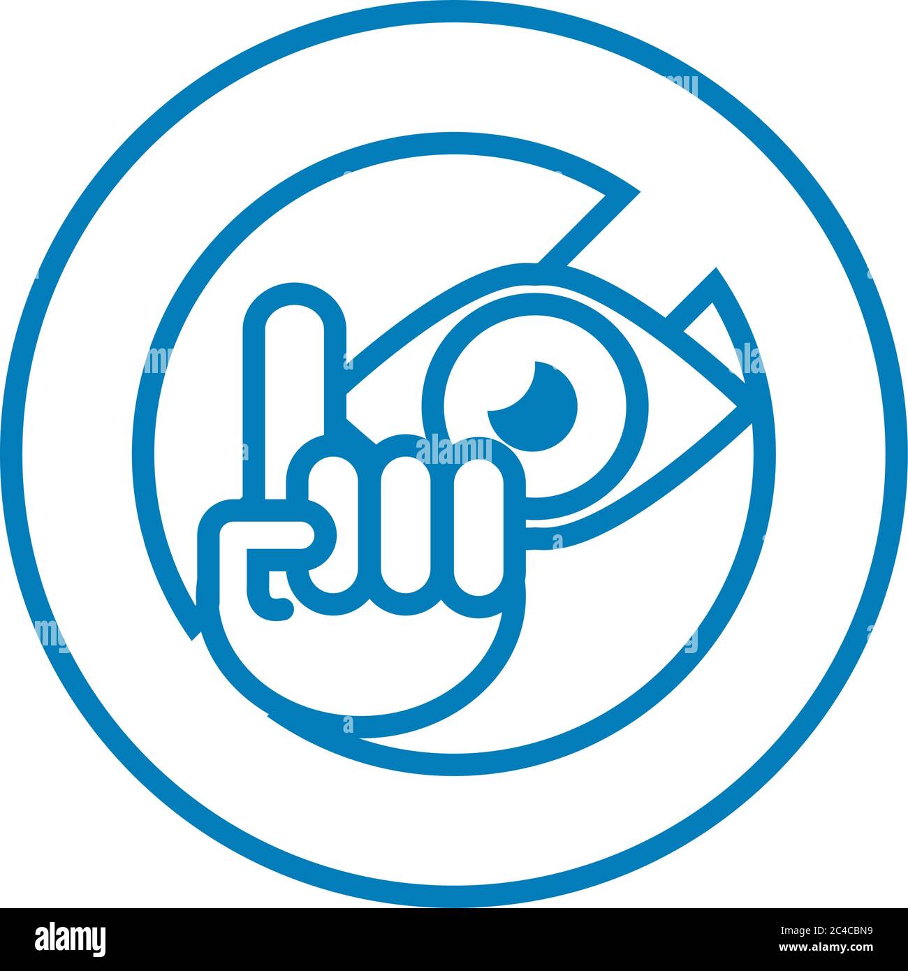 dont touch eyes line style icon vector illustration design Stock Vector