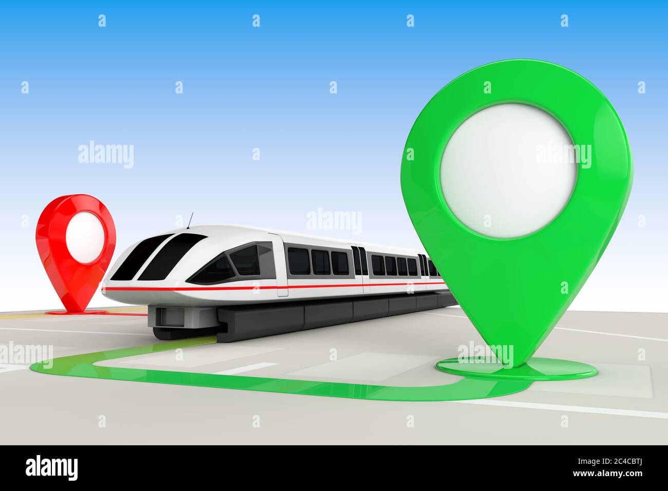 Abstracted Train Map Train Travel Concept. Super High Speed Futuristic Commuter Train from ...