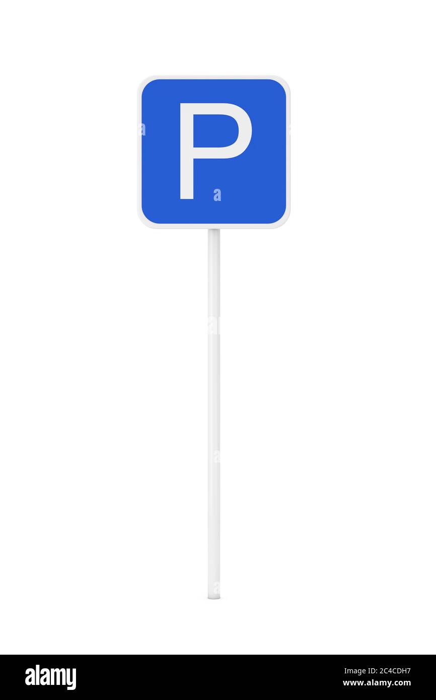 Parking Road Traffic Sign on a white background. 3d Rendering Stock ...