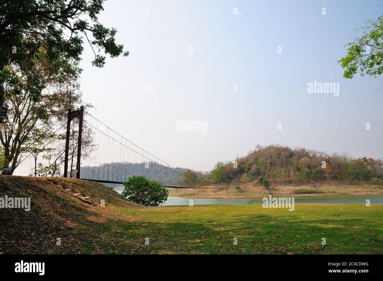 Long suspended wooden bridge hi res stock photography and images Alamy
