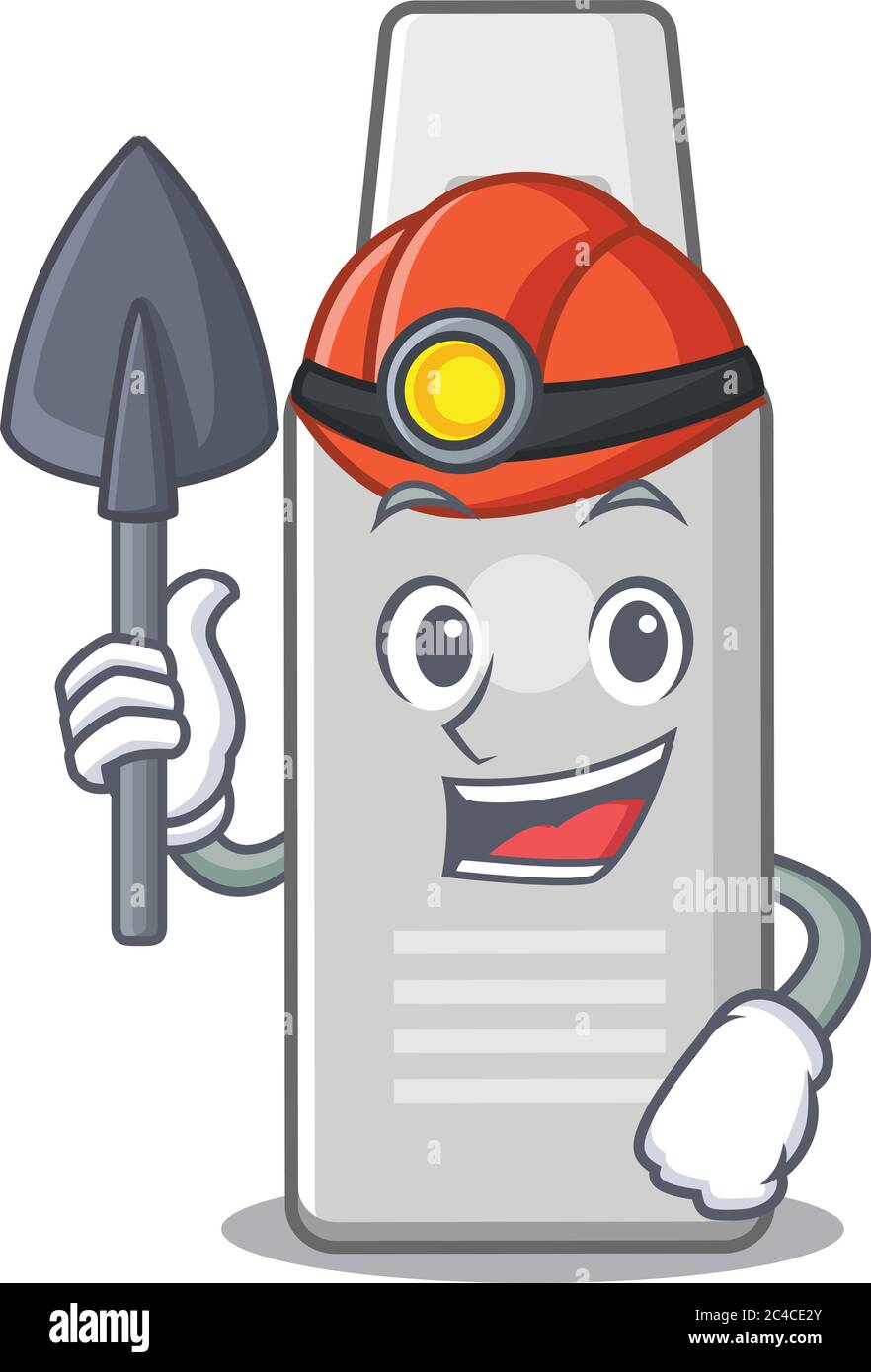 Shaving foam cartoon image design as a miner with tool and helmet Stock ...
