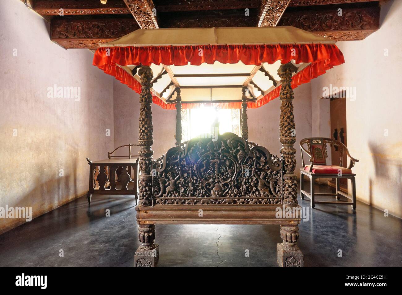 traditional wooden cot