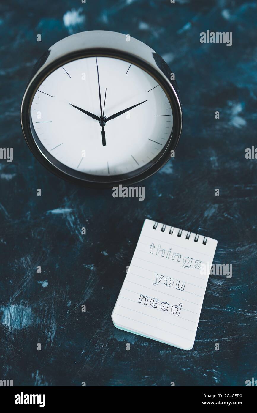 meditation and psychology concept, notepad with title Things you need ...