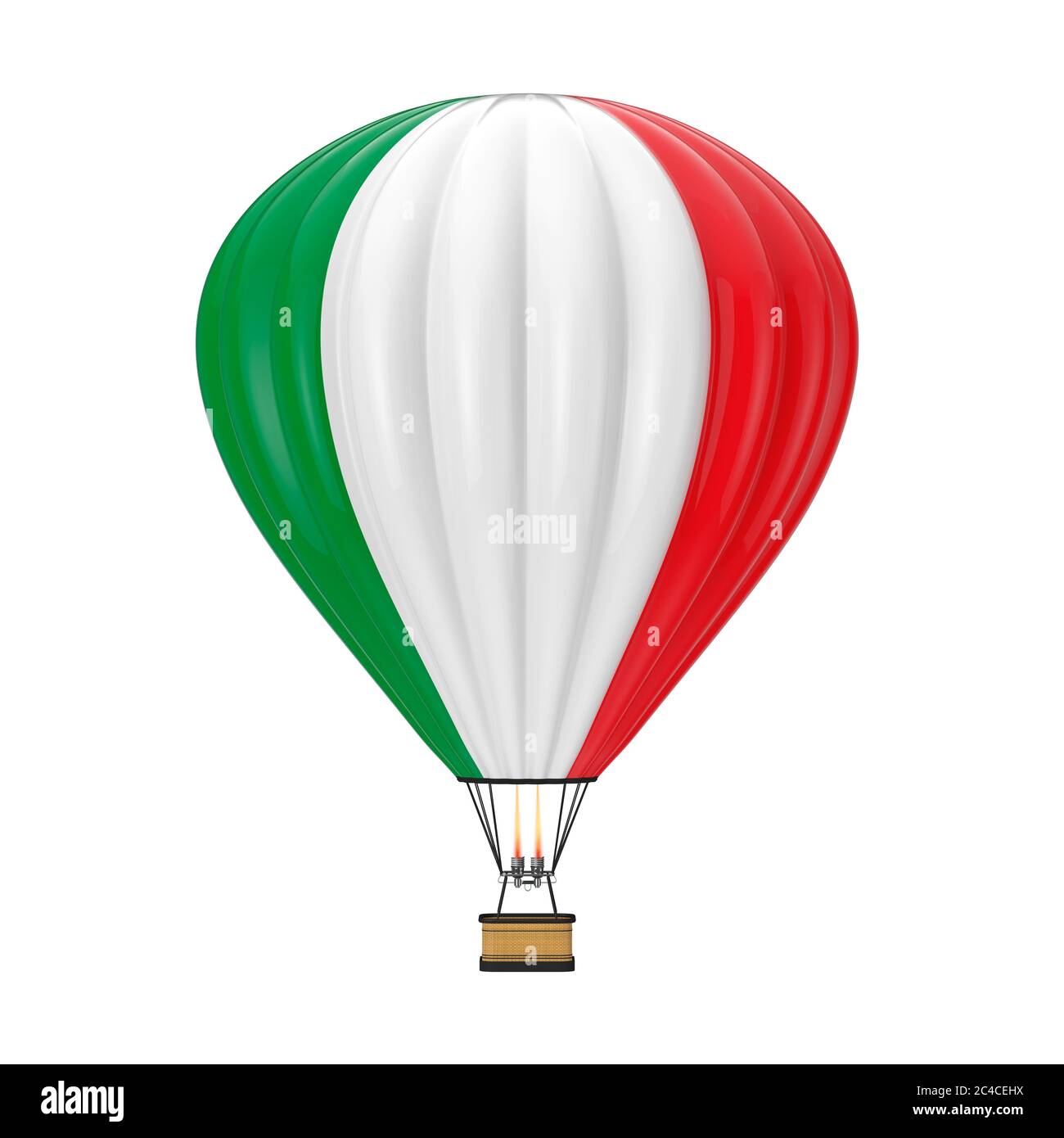 Hot Air Balloon with Flag of Italy on a white background. 3d Rendering  Stock Photo - Alamy