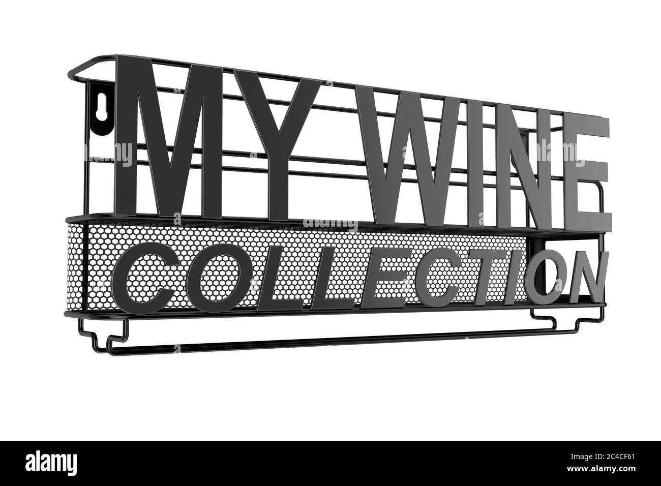 Metal Wall Hanging Wine Storage Shelf with My Wine Collection Sign on a