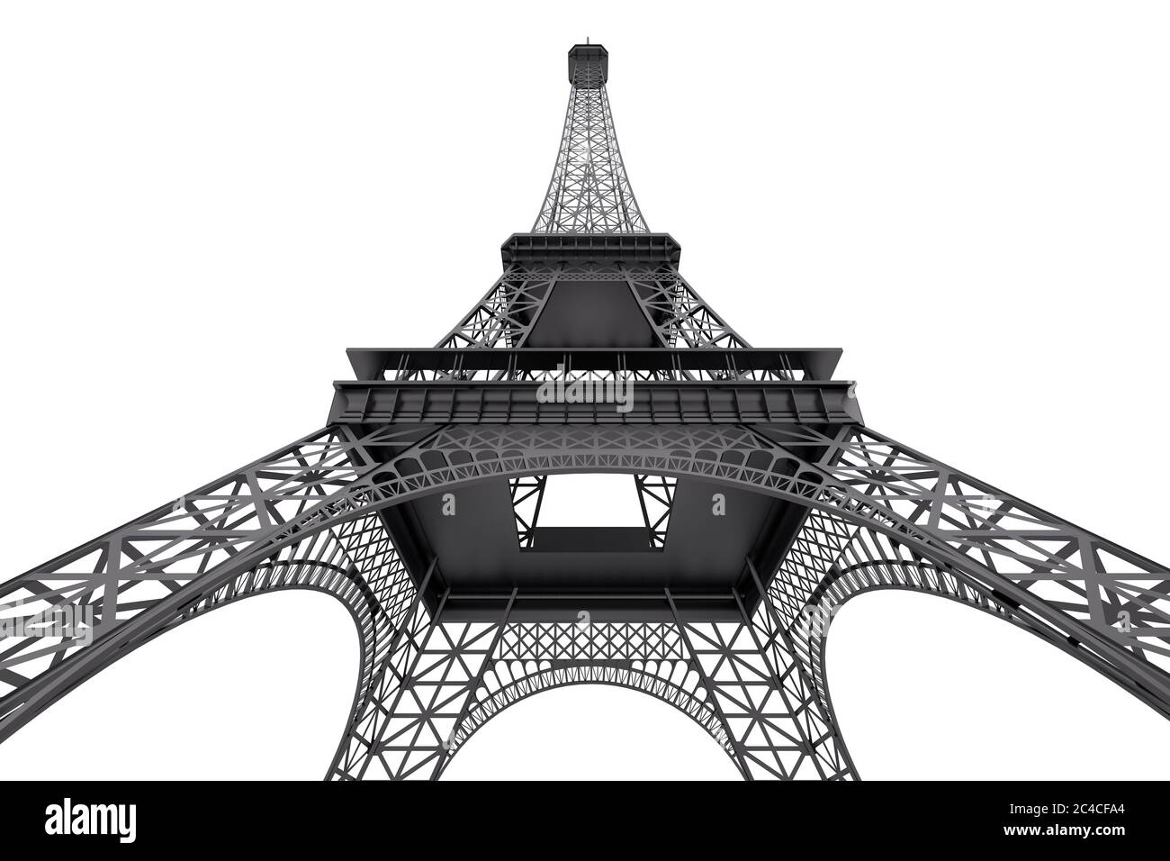 France Concept. Paris Eiffel Tower on a white background. 3d Rendering  Stock Photo - Alamy